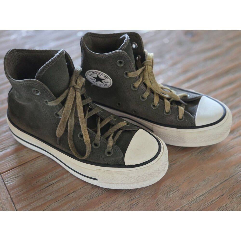 Women's platform Converse, size 5, Suede, Color : Utility / Egret / Black